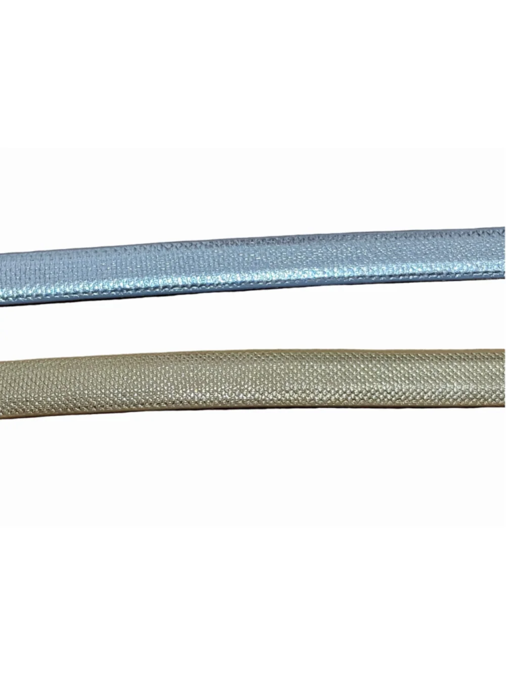 Kleinberg Sherrill for Saks 5th Ave Genuine Karung Skinny Belt Silver & Gold-S